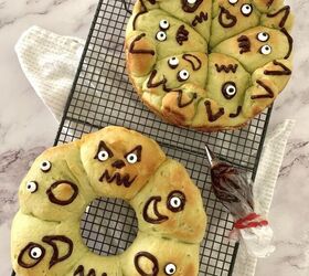Pandan Sweet Potato Milk Bread (Halloween Version)