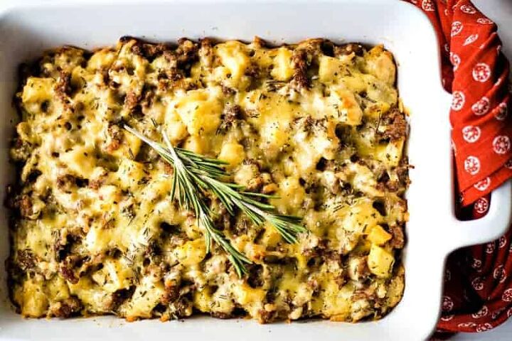 s 12 ways to use apples in your menu this season, Apple Sausage Breakfast Casserole