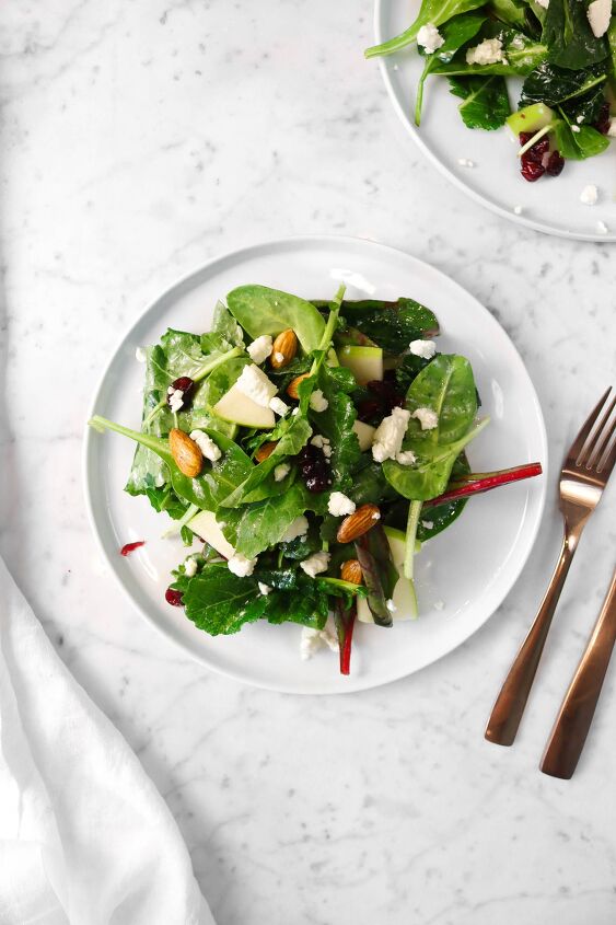 s 12 ways to use apples in your menu this season, Apple Almond and Cranberry Super Green Salad