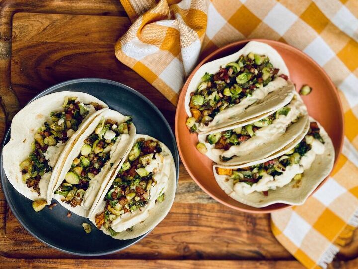 sweet potato brussel tacos