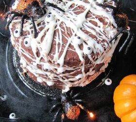 Marshmallow Spiderweb Hershey's Chocolate Cake for Halloween