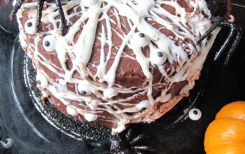 Marshmallow Spiderweb Hershey's Chocolate Cake for Halloween