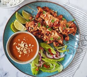 10 best summer grilled chicken recipes, Chicken Satay Skewers Peanut Dipping Sauce