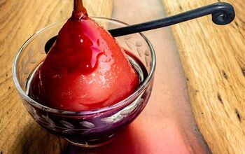 Pears Poached in Red Wine and Pomegranate Juice