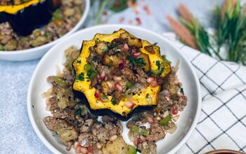 Pomegranate Pork Stuffed Acorn Squash
