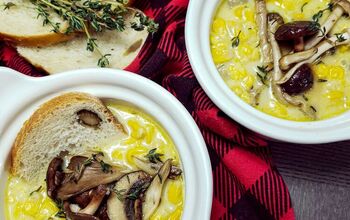 Corn Soup With Mushrooms and Thyme