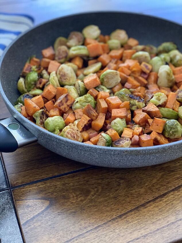 brussels sprout and sweet potato hash