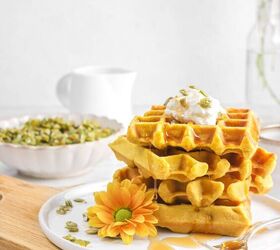 Spiced Pumpkin Waffles With Candied Pepitas