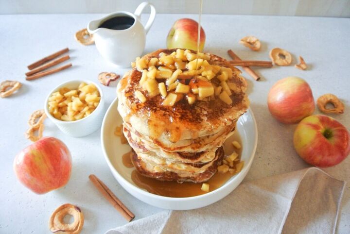 apple cinnamon pancakes with bourbon infused maple syrup