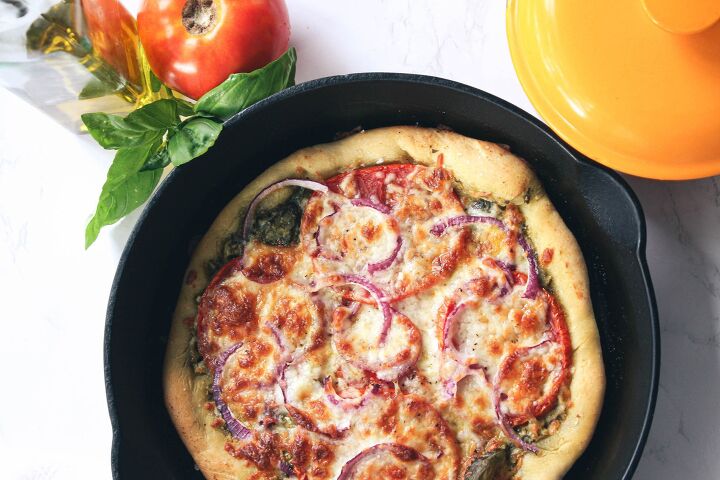 s 10 cast iron skillet recipes your whole family will love, Cast Iron Skillet Pizza