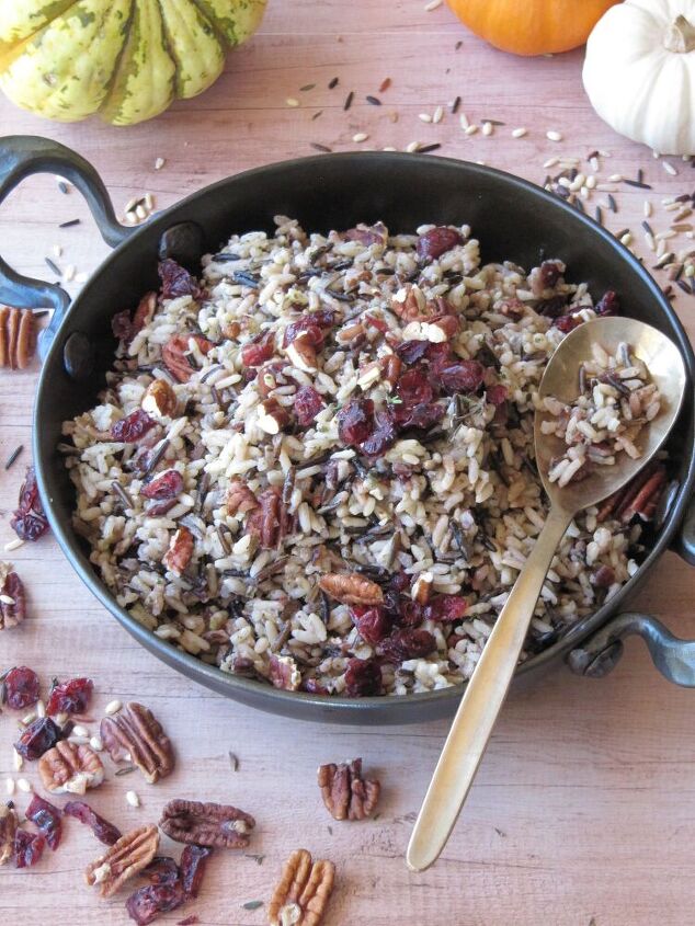 wild rice with pecans and cranberries