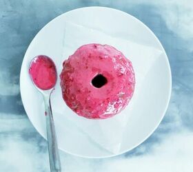spiced donuts with cranberry glaze