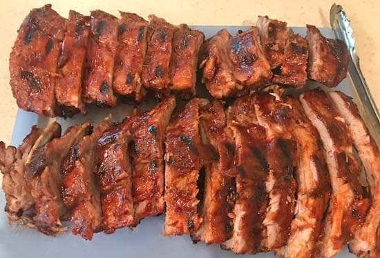 fall off the bone barbecued baby back ribs