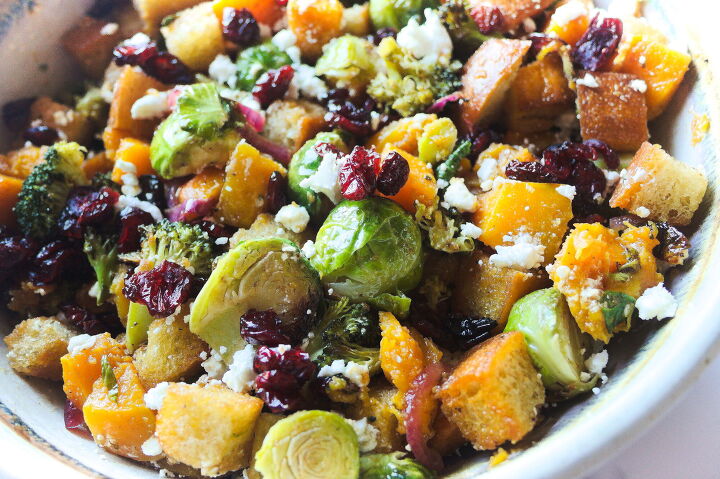 s 12 non intimidating ways to serve brussels sprouts, Roasted Vegetable Panzanella