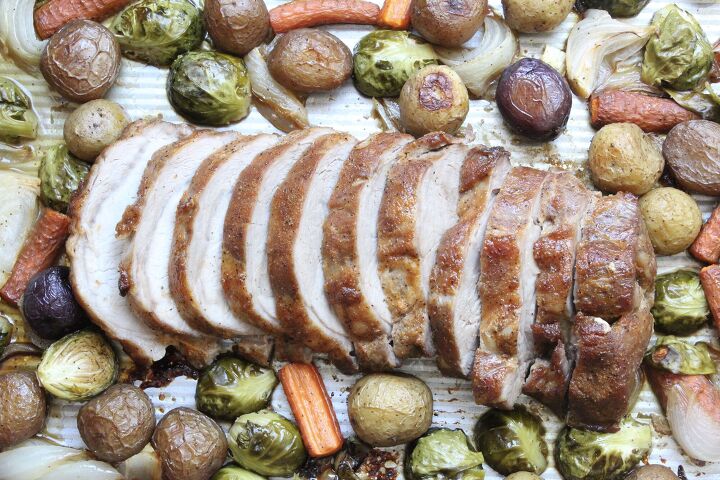 s 12 non intimidating ways to serve brussels sprouts, Easy Pork Roast With Vegetables