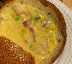 corn and cheese chowder, Look at that bacon