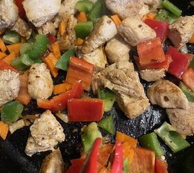baked chicken and rice with black beans, Chicken carrots bell peppers yum