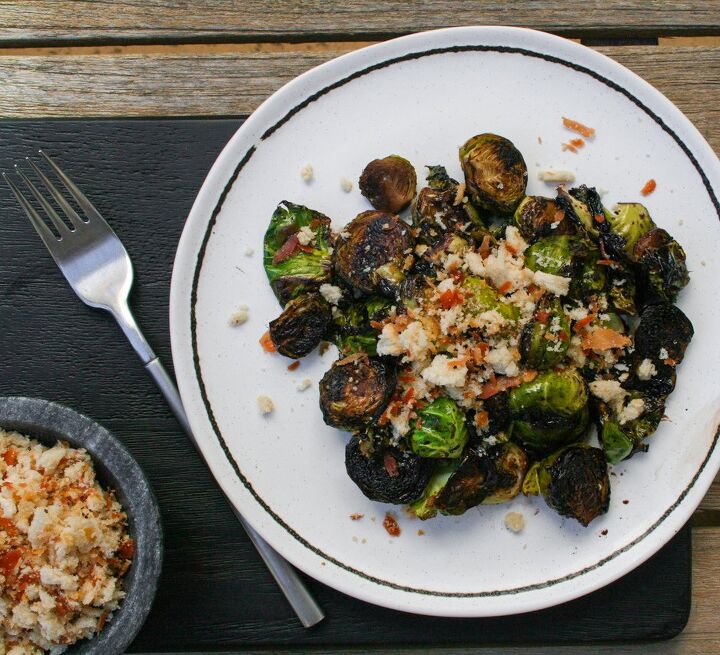 red wine pan fried brussels sprouts