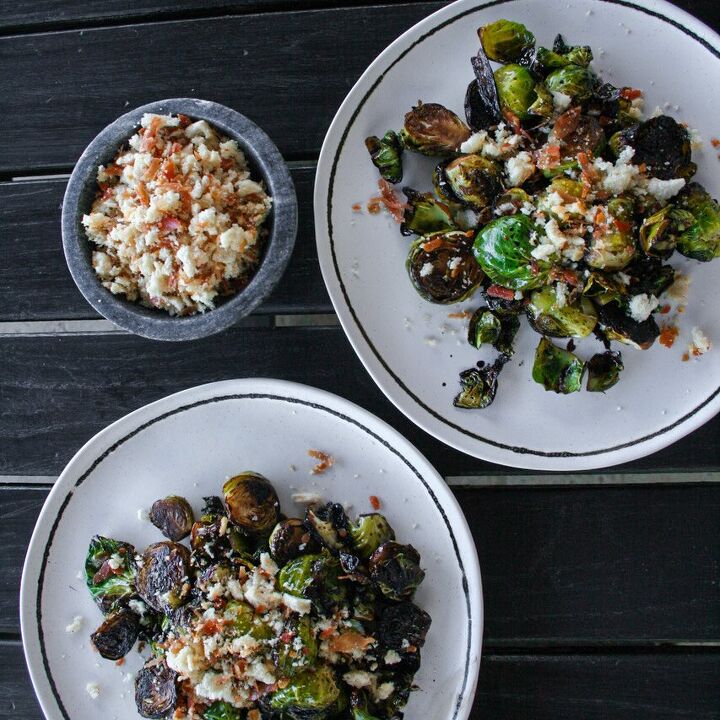 red wine pan fried brussels sprouts