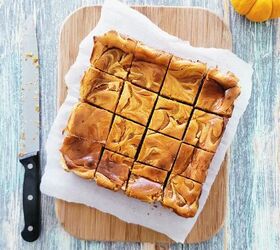 s 18 fun fall desserts for thanksgiving that aren t pie, Pumpkin Swirl Cheesecake Bars