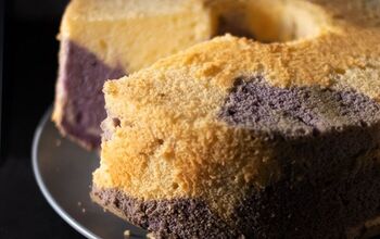 Coconut and Ube Chiffon Cake