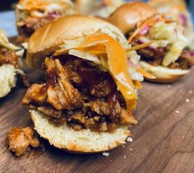 s 31 fun snacks and dishes to serve your team on game day, BBQ Sliders With Jalapeno Slaw