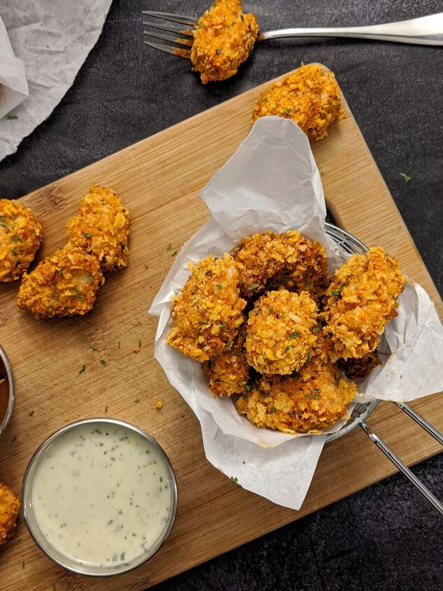 s 31 fun snacks and dishes to serve your team on game day, Cornflake Crusted Cajun Popcorn Chicken