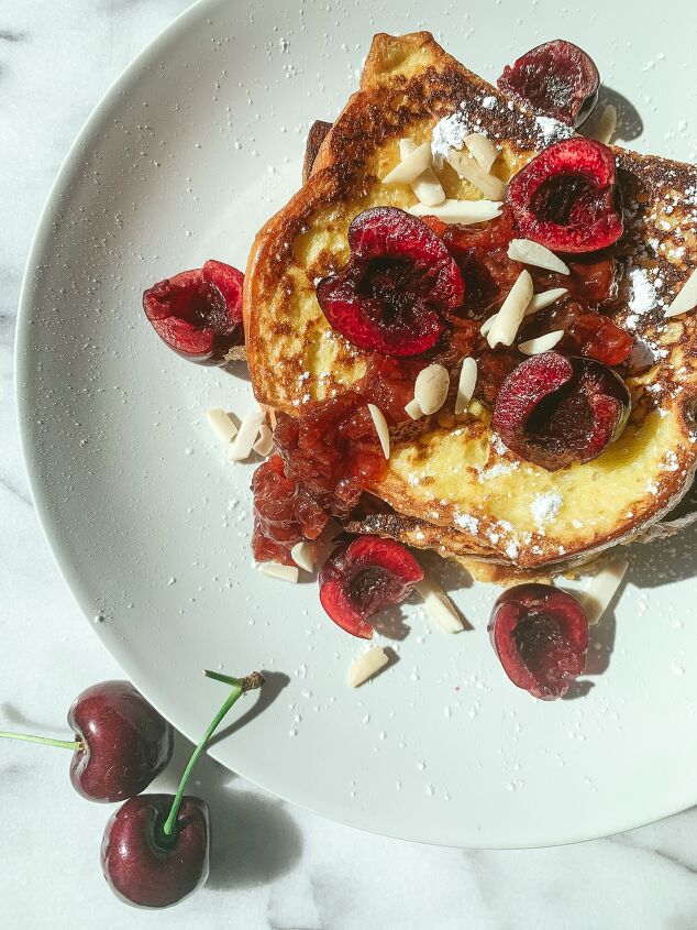 15 decadent french toast recipes to jumpstart your day, Cherry Almond Brioche French Toast
