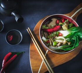 best soup ever shiitake mushrooms pak choi and herb tofu