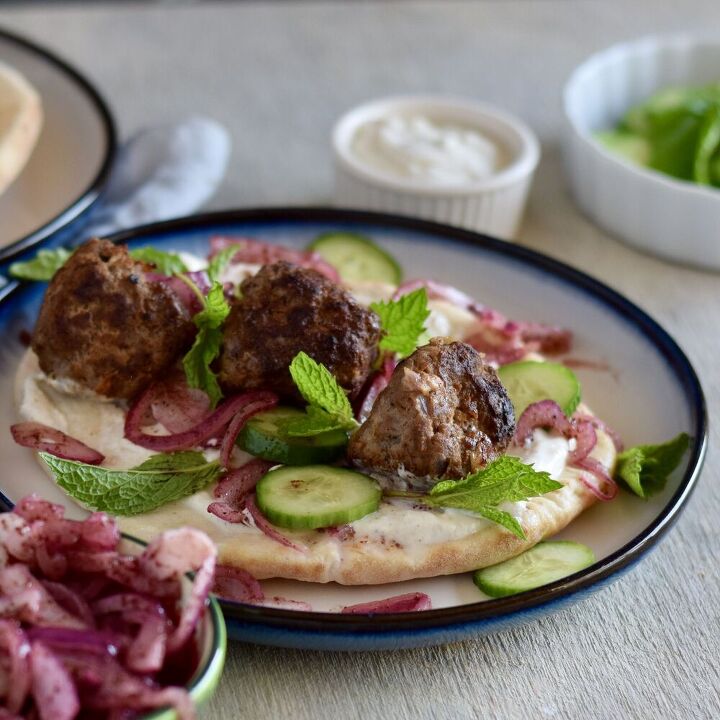 spiced lamb meatballs with marinated sumac onions
