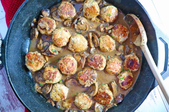 skillet mushroom gravy meatballs