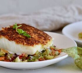 southwestern cotija crusted halibut with salsa fresca