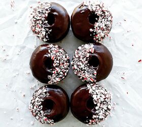 chocolate donuts with peppermint schnapps glaze