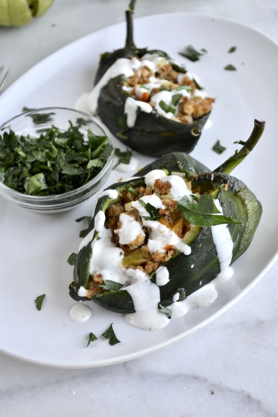 s 15 flavorful stuffed pepper recipes everyone will love, Simple Stuffed Poblano Peppers