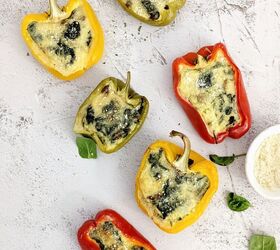 s 15 flavorful stuffed pepper recipes everyone will love, Spinach Cheese Quiche Stuffed Peppers