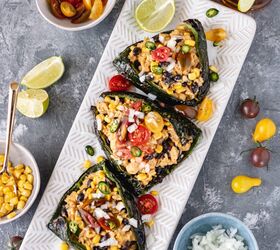 s 15 flavorful stuffed pepper recipes everyone will love, Easy Stuffed Poblano Peppers DF