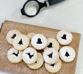 christmas linzer cookies with dark cherry cardamom jam