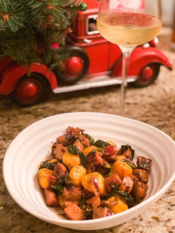 sweet potato gnocchi with chicken sausage