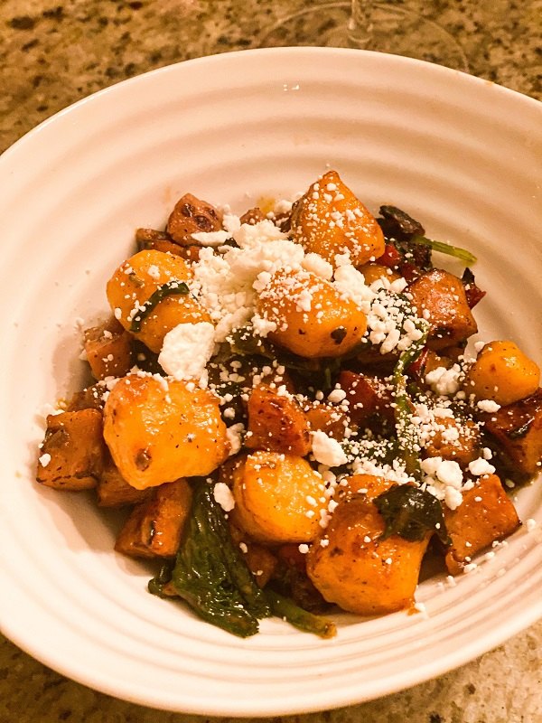 sweet potato gnocchi with chicken sausage