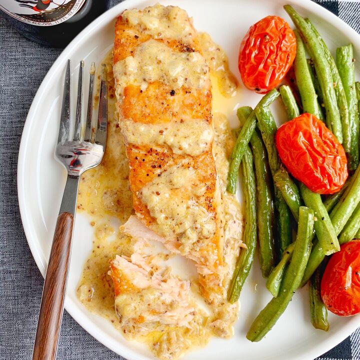s the top 10 quick dinner recipes of 2020, Salmon With Old Bay Mustard Cream Sauce