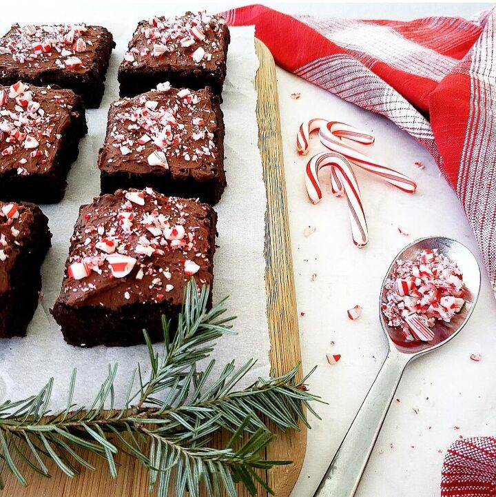 peppermint brownies with whipped ganache