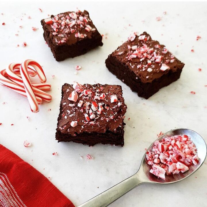 peppermint brownies with whipped ganache