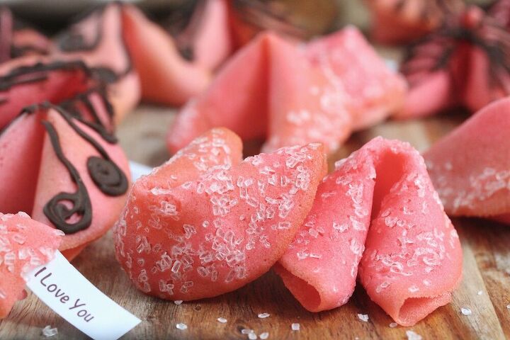 decorated strawberry fortune cookies
