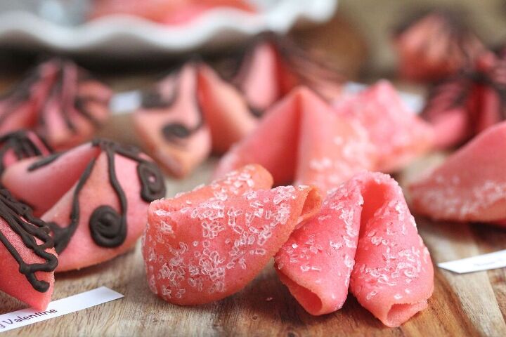 decorated strawberry fortune cookies
