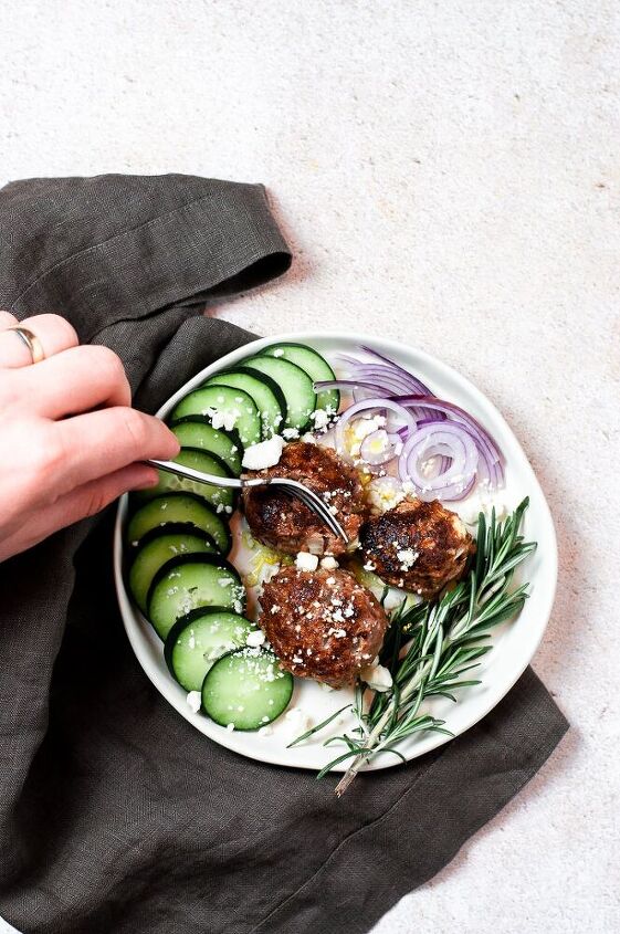 20 minute easy keto greek meatballs with veggies