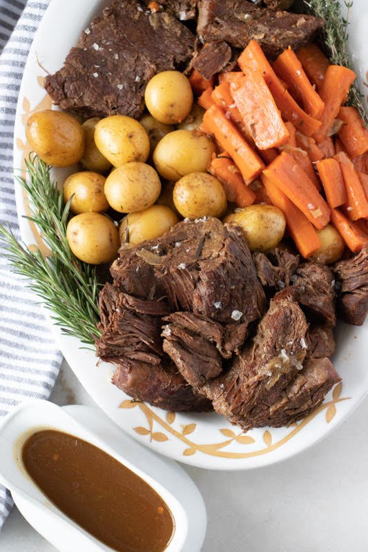 instant pot or slow cooker beef pot roast carrots and potatoes