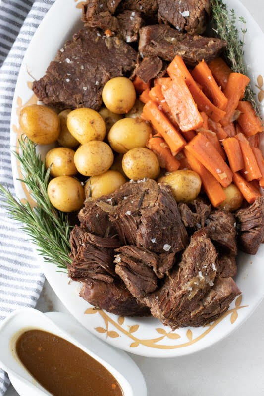 instant pot or slow cooker beef pot roast carrots and potatoes