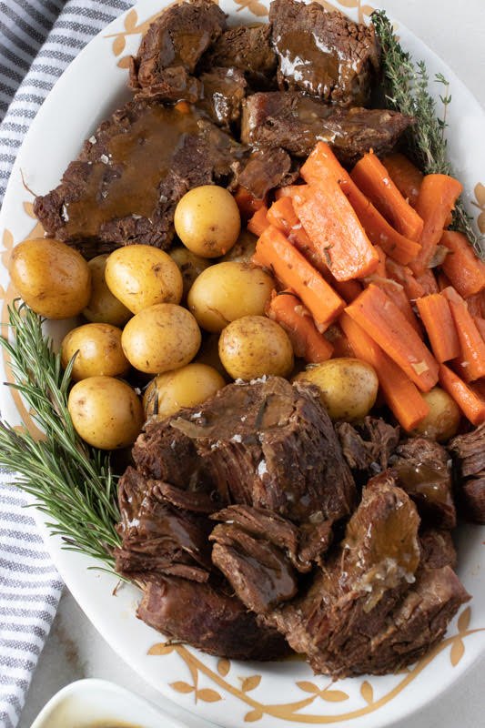 instant pot or slow cooker beef pot roast carrots and potatoes