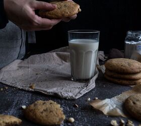 giant chocolate chip and hazelnut cookies