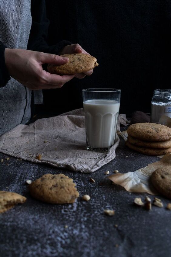 giant chocolate chip and hazelnut cookies